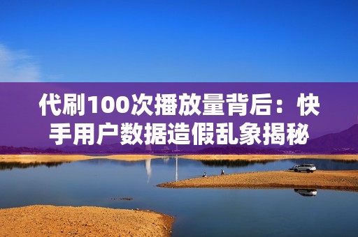 代刷100次播放量背后：快手用户数据造假乱象揭秘