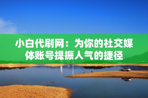 小白代刷网：为你的社交媒体账号提振人气的捷径