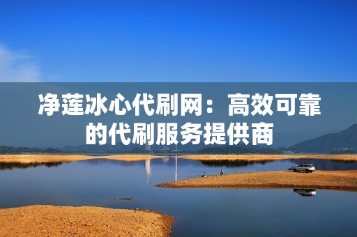 净莲冰心代刷网：高效可靠的代刷服务提供商