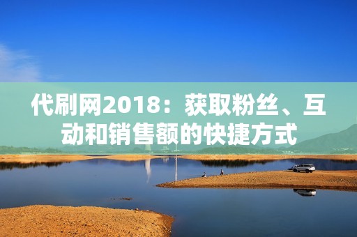 代刷网2018：获取粉丝、互动和销售额的快捷方式