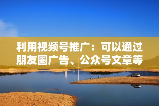 利用视频号推广：可以通过朋友圈广告、公众号文章等方式推广您的视频号。