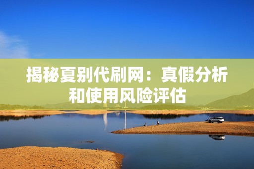 揭秘夏别代刷网：真假分析和使用风险评估