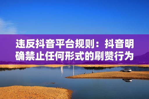 违反抖音平台规则：抖音明确禁止任何形式的刷赞行为，违者可能会被处以限流、封号等处罚。