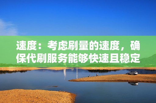 速度：考虑刷量的速度，确保代刷服务能够快速且稳定地完成任务。