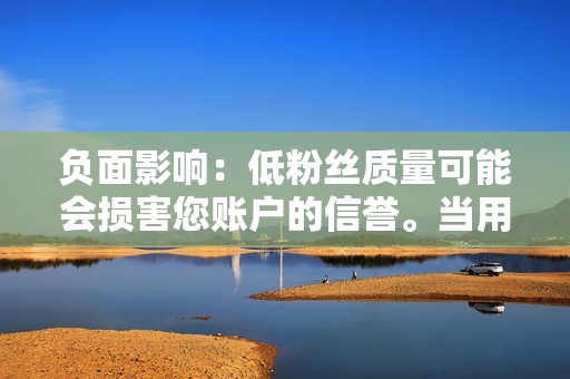 负面影响：低粉丝质量可能会损害您账户的信誉。当用户发现您的粉丝数量与互动率不符时，他们可能会对您的账户产生负面印象。