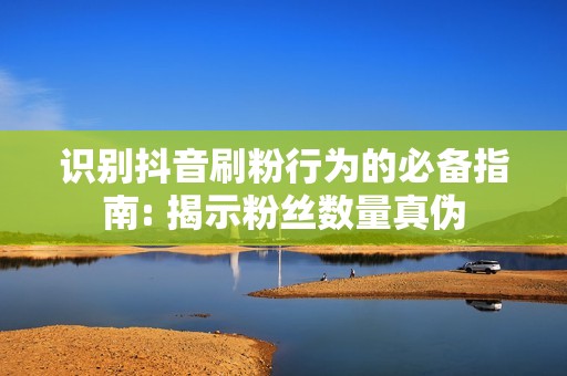 识别抖音刷粉行为的必备指南: 揭示粉丝数量真伪