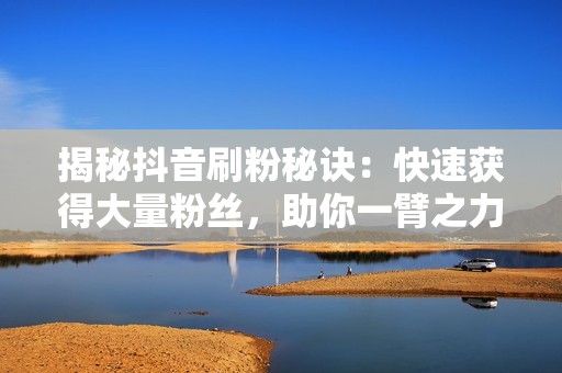 揭秘抖音刷粉秘诀：快速获得大量粉丝，助你一臂之力