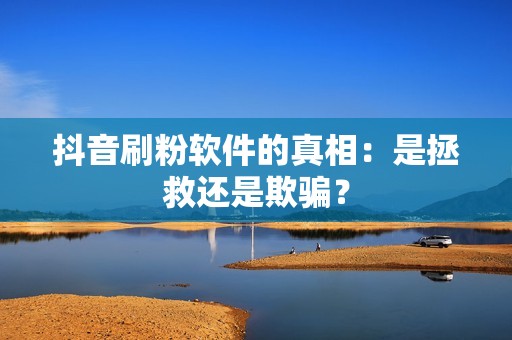 抖音刷粉软件的真相：是拯救还是欺骗？