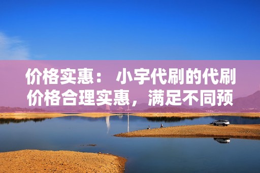 价格实惠： 小宇代刷的代刷价格合理实惠，满足不同预算创作者的需求。