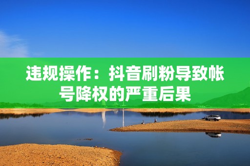 违规操作：抖音刷粉导致帐号降权的严重后果