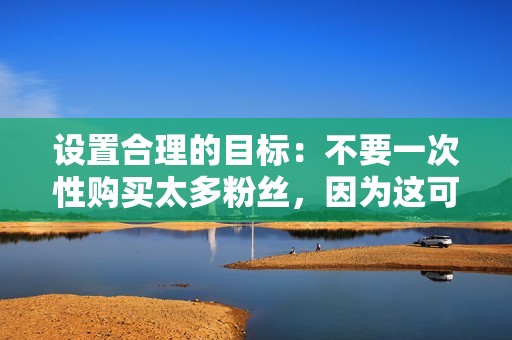 设置合理的目标：不要一次性购买太多粉丝，因为这可能会引发抖音的怀疑。从小处开始，逐渐增加粉丝数量。