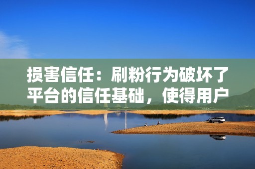 损害信任：刷粉行为破坏了平台的信任基础，使得用户对抖音上的内容和账号产生怀疑。