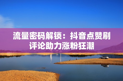 流量密码解锁：抖音点赞刷评论助力涨粉狂潮