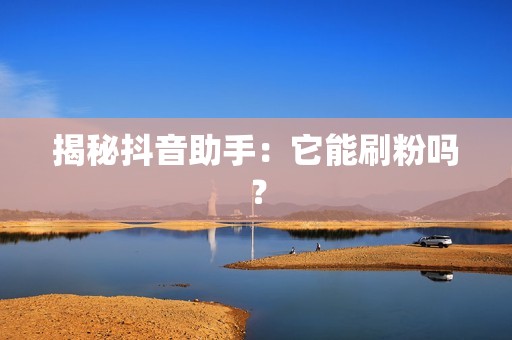 揭秘抖音助手：它能刷粉吗？