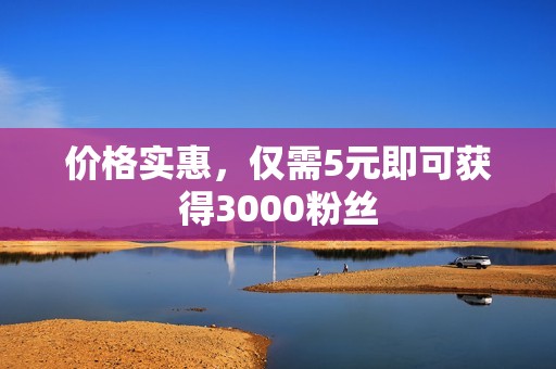 价格实惠，仅需5元即可获得3000粉丝