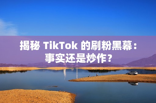 揭秘 TikTok 的刷粉黑幕：事实还是炒作？