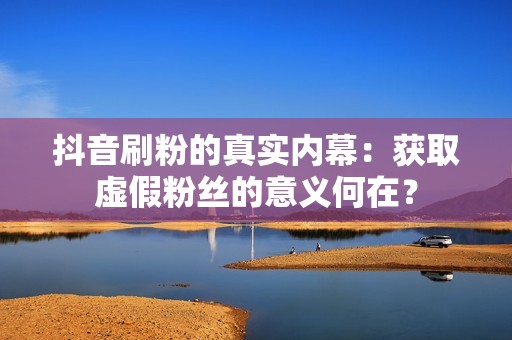 抖音刷粉的真实内幕：获取虚假粉丝的意义何在？