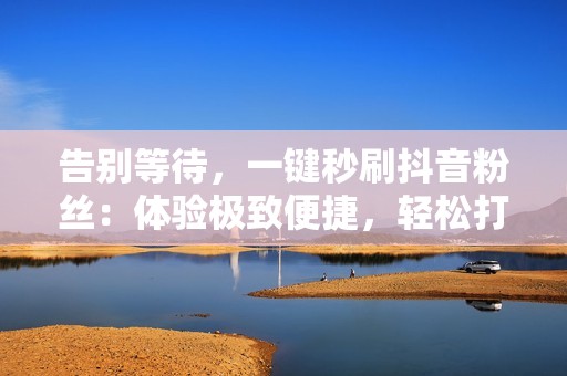 告别等待，一键秒刷抖音粉丝：体验极致便捷，轻松打造流量高地