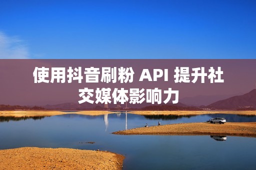 使用抖音刷粉 API 提升社交媒体影响力