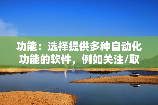 功能：选择提供多种自动化功能的软件，例如关注/取消关注、点赞、评论和私信。