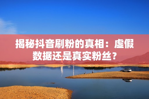 揭秘抖音刷粉的真相：虚假数据还是真实粉丝？