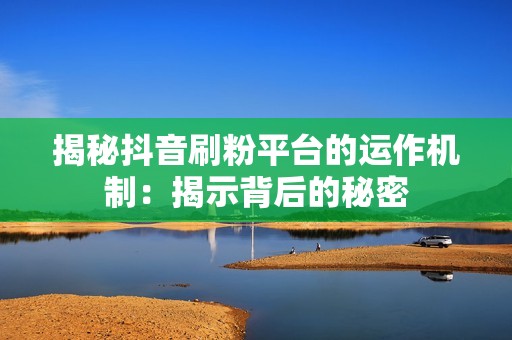 揭秘抖音刷粉平台的运作机制：揭示背后的秘密