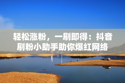 轻松涨粉，一刷即得：抖音刷粉小助手助你爆红网络