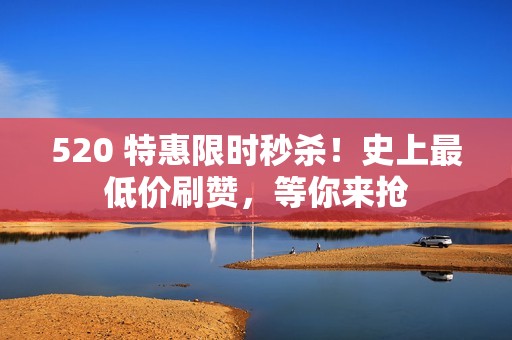 520 特惠限时秒杀！史上最低价刷赞，等你来抢