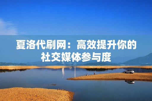 夏洛代刷网：高效提升你的社交媒体参与度