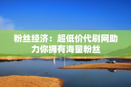 粉丝经济：超低价代刷网助力你拥有海量粉丝