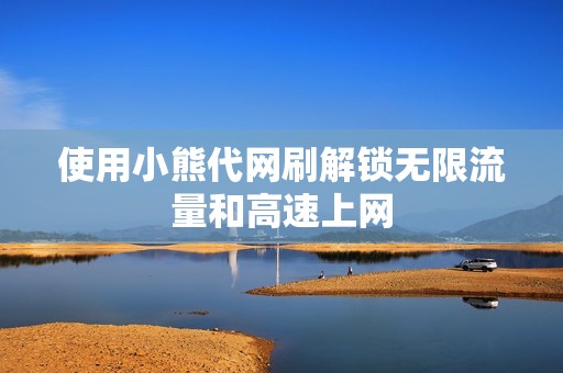 使用小熊代网刷解锁无限流量和高速上网