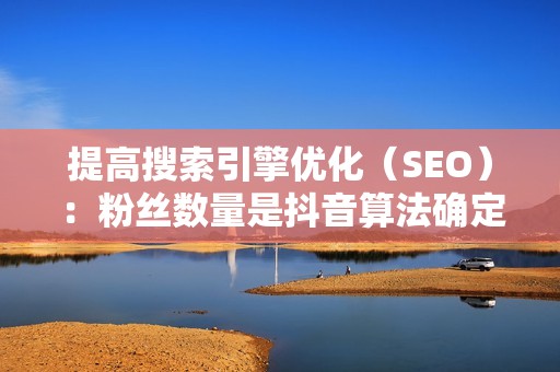 提高搜索引擎优化（SEO）：粉丝数量是抖音算法确定您视频排名的因素之一。