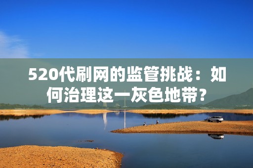 520代刷网的监管挑战：如何治理这一灰色地带？