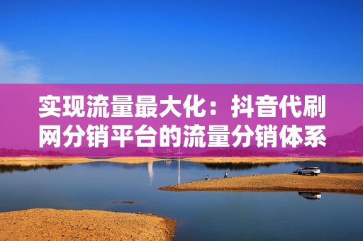 实现流量最大化：抖音代刷网分销平台的流量分销体系