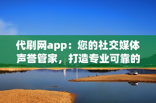 代刷网app：您的社交媒体声誉管家，打造专业可靠的公众形象