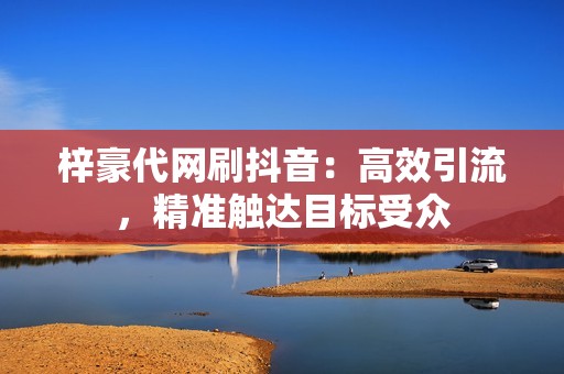 梓豪代网刷抖音：高效引流，精准触达目标受众