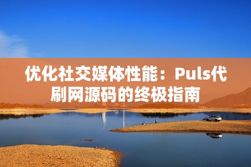 优化社交媒体性能：Puls代刷网源码的终极指南