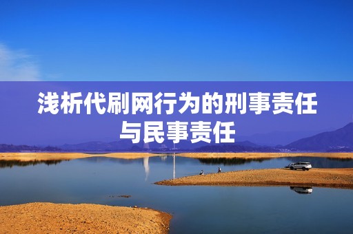 浅析代刷网行为的刑事责任与民事责任