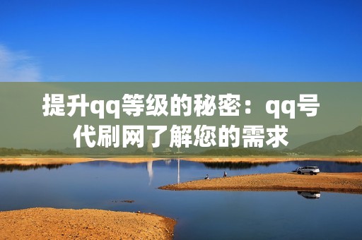 提升qq等级的秘密：qq号代刷网了解您的需求