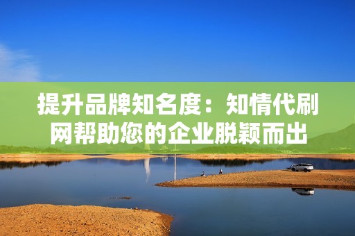 提升品牌知名度：知情代刷网帮助您的企业脱颖而出