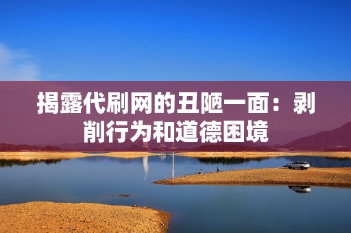 揭露代刷网的丑陋一面：剥削行为和道德困境