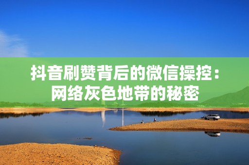 抖音刷赞背后的微信操控：网络灰色地带的秘密