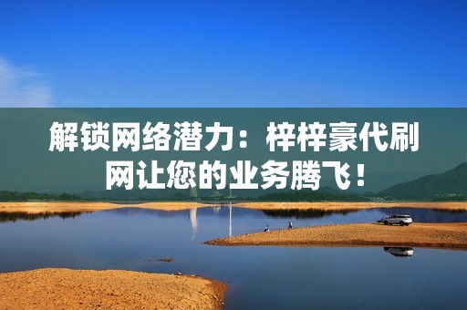 解锁网络潜力：梓梓豪代刷网让您的业务腾飞！