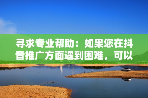 寻求专业帮助：如果您在抖音推广方面遇到困难，可以考虑寻求专业机构的帮助，以制定定制的营销策略。