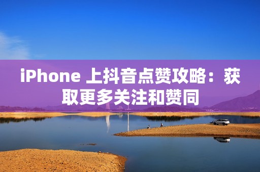 iPhone 上抖音点赞攻略：获取更多关注和赞同