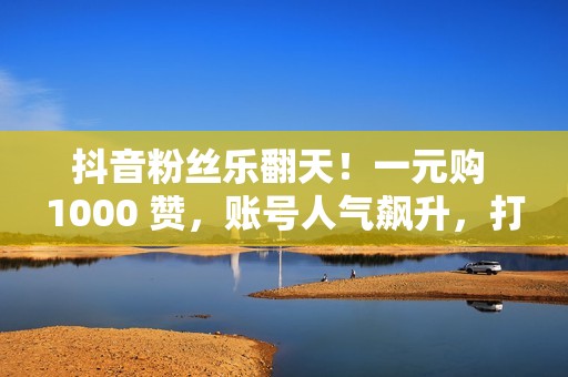 抖音粉丝乐翻天！一元购 1000 赞，账号人气飙升，打造网络明星