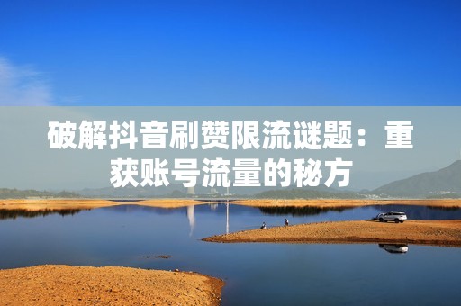 破解抖音刷赞限流谜题：重获账号流量的秘方