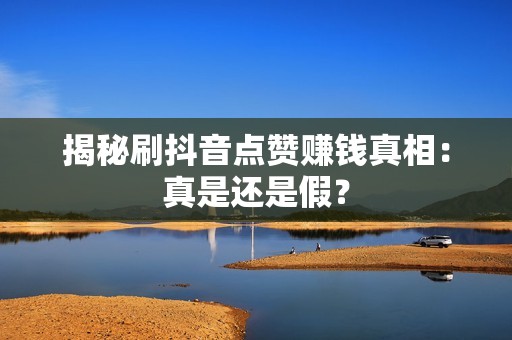 揭秘刷抖音点赞赚钱真相：真是还是假？