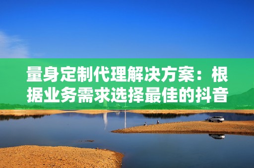 量身定制代理解决方案：根据业务需求选择最佳的抖音刷赞代理价格