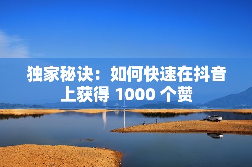 独家秘诀：如何快速在抖音上获得 1000 个赞